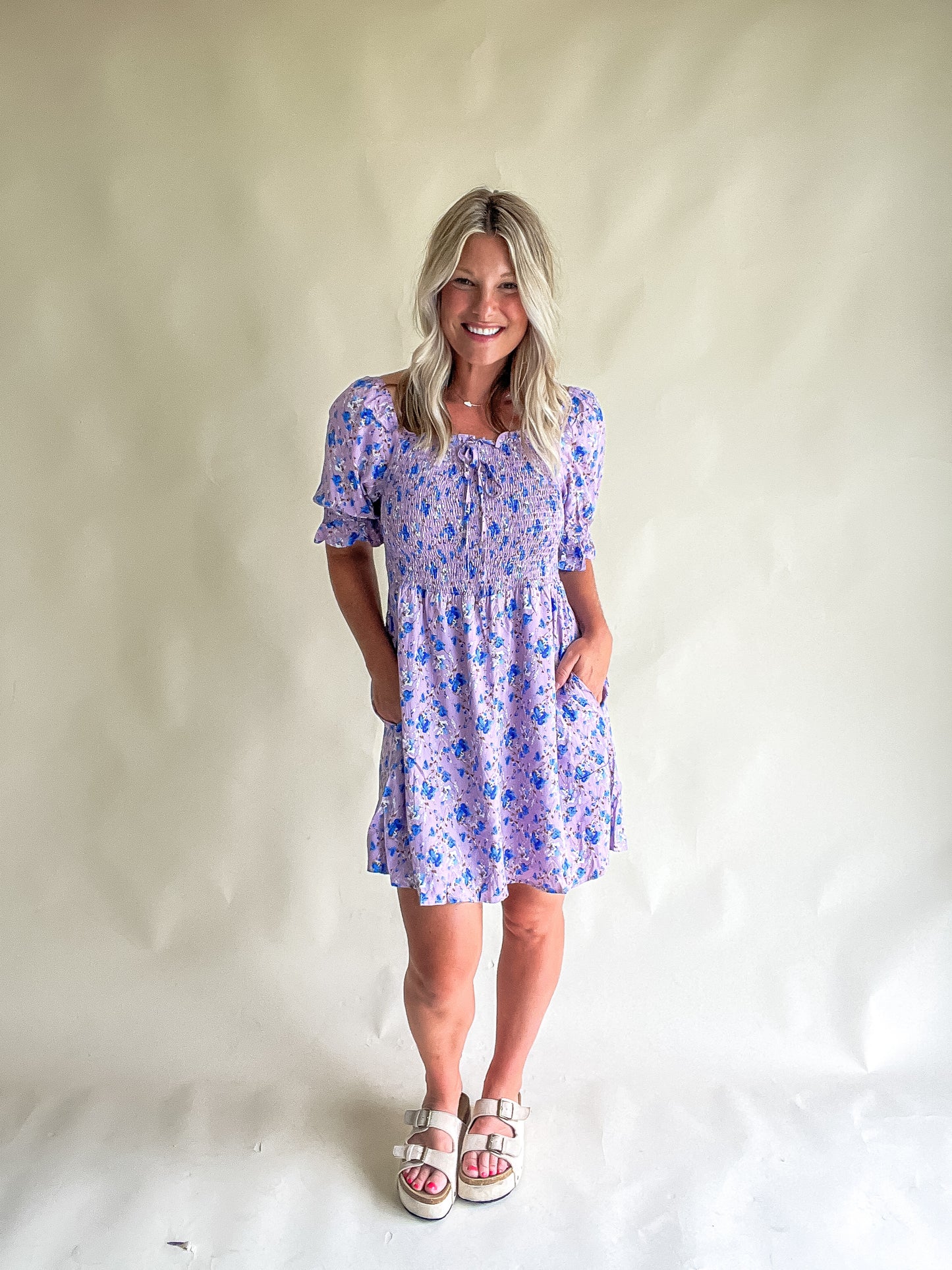 Lavender Floral Mini Dress