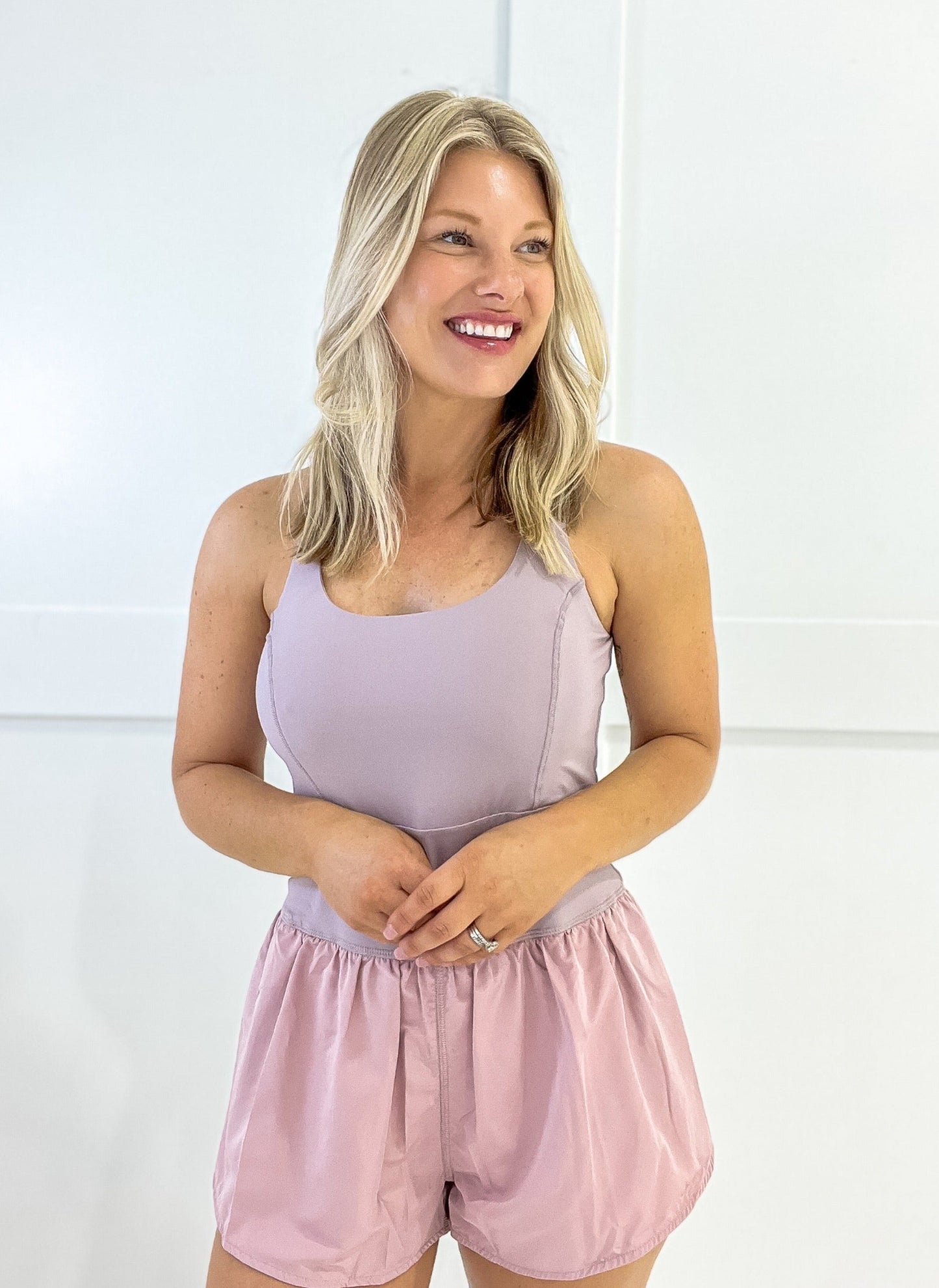 Dusty Lavender Athletic Romper