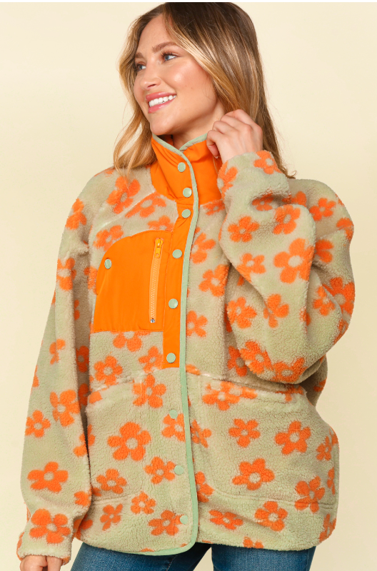 Love it or Leave it Floral Fleece Jacket