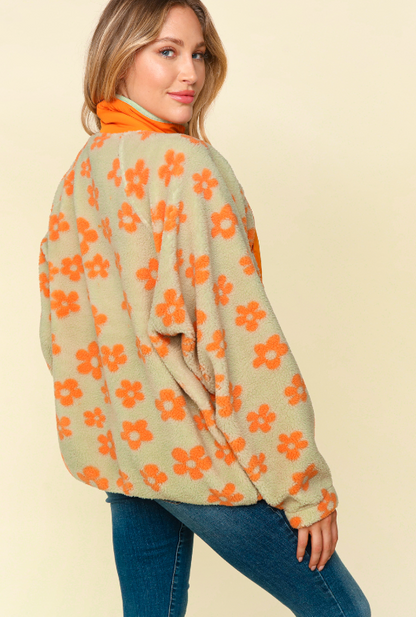 Love it or Leave it Floral Fleece Jacket